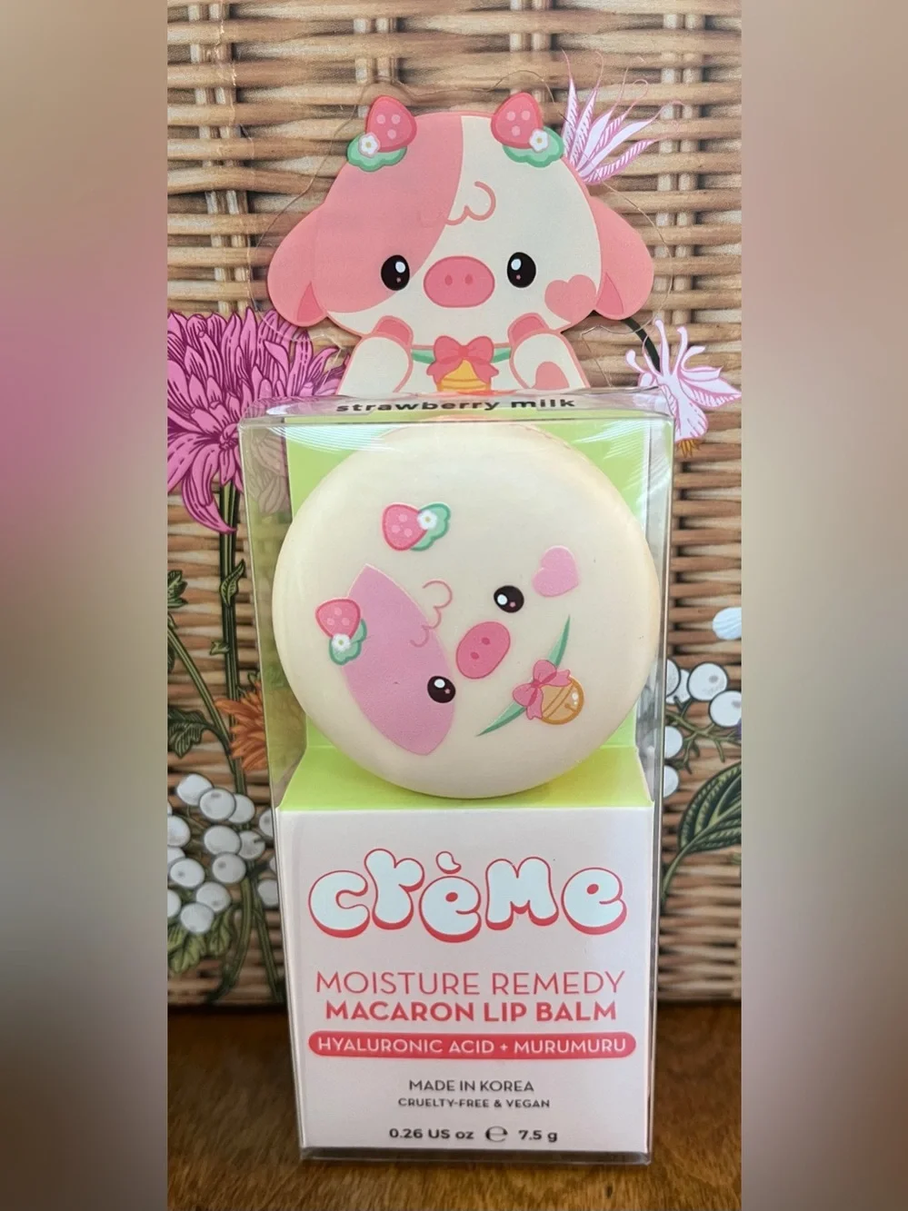 🌻 The Creme Shop Moisture Remedy Strawberry Milk Cream - Pink & Cream Pig NEW